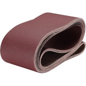 uxcell 10pcs 6" x 89" Sanding Belts 180 Grits Aluminum Oxide Abrasive Belt Sander Paper Sanding Papers for Metal Wood Grinding Polishing, Reddish Brown