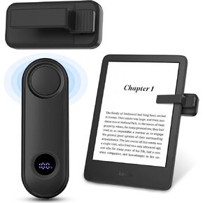 TiMOVO Remote Control Page Turner for Kindle Paperwhite Oasis Kobo eReaders, Clicker Page Turner with Wrist Strap and Power Display for iPhone iPad Android Tablet, Camera Video Remote Trigger-Black