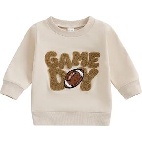 Newborn Toddler Baby Boy Football Outfit Game Day Sweatshirt Long Sleeve T-Shirt Tops Sports Fall Clothes