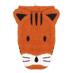 Organic Cotton, Washcloth Mitt Tiger Puppet, Adult Size