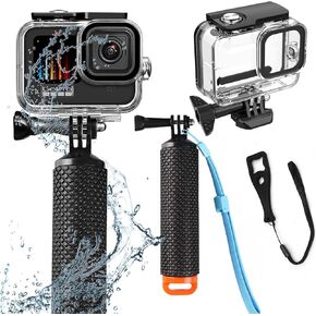 Compatible for Go Pro Hero 4K (13 Mini) Black Waterproof Housing Case 60M/196FT Protective Underwater Diving Case Shell with Cameras Handle Mount Accessories Kit