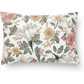 Sweet Jojo Designs Blush Pink Yellow Vintage Floral Boho Girl Mini Pillow with Pillowcase Toddler Neck Airplane Travel Essentials Small 12 x 8 in Must Haves Tiny Sleeping Pets Kids Bohemian Farmhouse