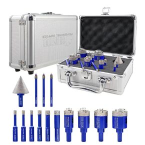 SHDIATOOL Diamond Drill Core Bits Kits, Hole Saw Sets with Triangle Shank for Drilling Porcelain Tile Marble Ceramic Granite on Drill Machine 14pcs（6/8/10/20/25/28/32/35/45/65MM/2/6/6/6mm）