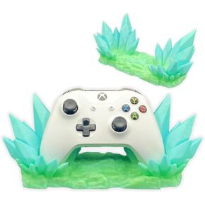 Crystal Throne Controller Stand for Xbox, 3D Printing Game Controller Holder Controller Display Stand for Switch Xbox Series PS5 PS4 PC, Controller Accessories for Desk Decor (Bluish Green)