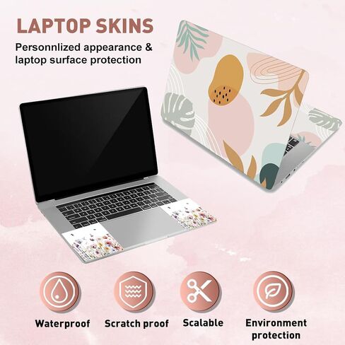 PLIGREAT Golden Sun Mountain Line Art Laptop Skin Sticker Decals Universal Vinyl Reusable Notebook Decorative DIY Watercolor Protector Cover Stickers for 12" 13" 13.3" 14" 15 inch Laptop Netbook PC in Saudi Arabia