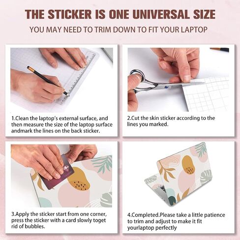 PLIGREAT Golden Sun Mountain Line Art Laptop Skin Sticker Decals Universal Vinyl Reusable Notebook Decorative DIY Watercolor Protector Cover Stickers for 12" 13" 13.3" 14" 15 inch Laptop Netbook PC in Saudi Arabia