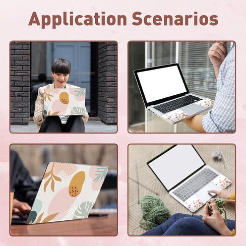 PLIGREAT Golden Sun Mountain Line Art Laptop Skin Sticker Decals Universal Vinyl Reusable Notebook Decorative DIY Watercolor Protector Cover Stickers for 12" 13" 13.3" 14" 15 inch Laptop Netbook PC in Saudi Arabia