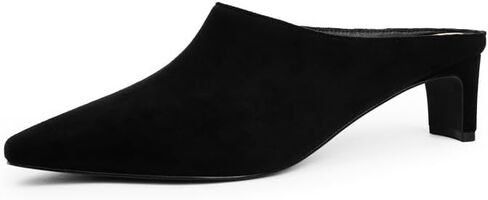 Women's Mule Heels Square Toe Low Chunky Blade Heel Slide on Backless Pumps in Saudi Arabia