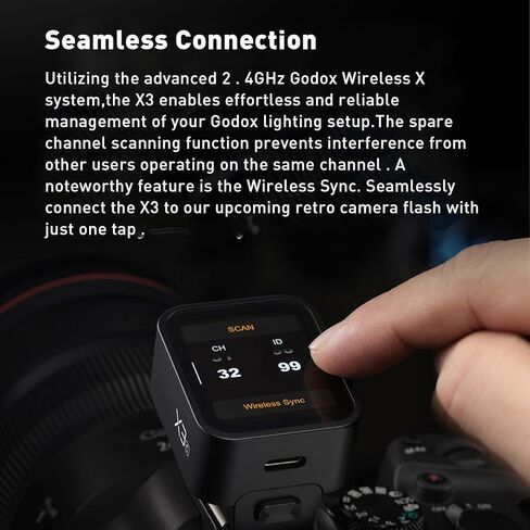 جهاز إرسال الزناد اللاسلكي GODOX X3S متوافق مع كاميرات سوني 2.4G TTL Flash Trigger، بطارية ليثيوم مدمجة، شاشة لمس OLED، وظيفة تحويل TCM، حذاء ساخن متين in Saudi Arabia