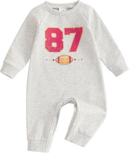 Newborn Baby Boy Girl Football Outfit Go Birds Embroidery Romper Long Sleeve One Piece Jumpsuit Fall Winter Clothes in Saudi Arabia