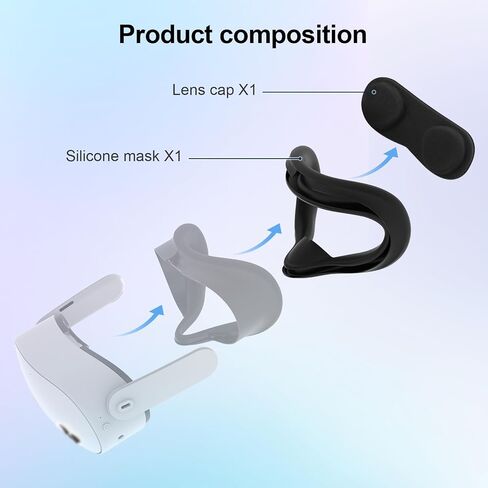 Esimen VR Silicone Mask Face Cover for Meta Quest 3S Accessories, Face Pad Cushion, Lens Protector, Nose Guard, Sweatproof, Washable, Lightproof, Anti-Leakage (Black) in Saudi Arabia