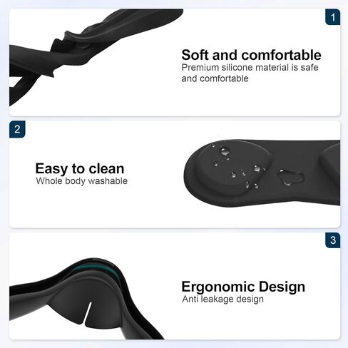 Esimen VR Silicone Mask Face Cover for Meta Quest 3S Accessories, Face Pad Cushion, Lens Protector, Nose Guard, Sweatproof, Washable, Lightproof, Anti-Leakage (Black) in Saudi Arabia