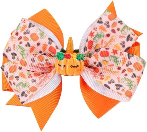Thanksgiving Hair Accessories Headband Thanksgiving Day Turkey Hair Bow Clips Headwear for Baby Girls Autumn Party TSFJ18 (Orange Dot Set) in Saudi Arabia