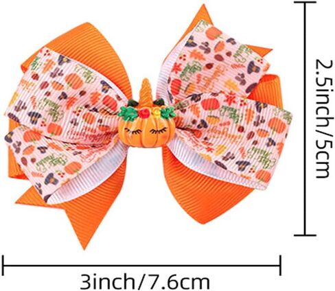 Thanksgiving Hair Accessories Headband Thanksgiving Day Turkey Hair Bow Clips Headwear for Baby Girls Autumn Party TSFJ18 (Orange Dot Set) in Saudi Arabia
