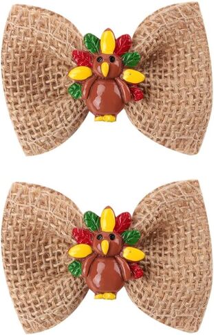 Thanksgiving Hair Accessories Headband Thanksgiving Day Turkey Hair Bow Clips Headwear for Baby Girls Autumn Party TSFJ18 (Orange Dot Set) in Saudi Arabia