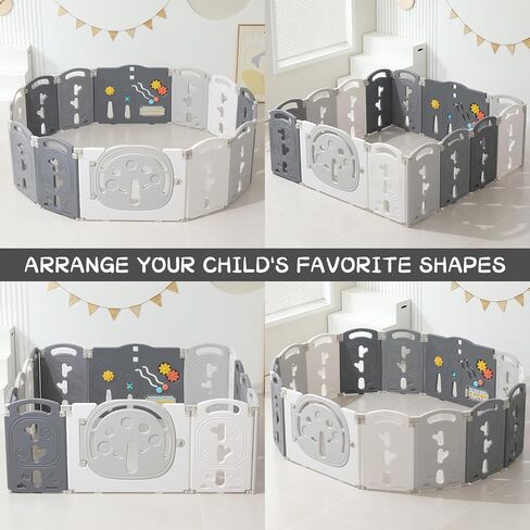 Baby Playpen,Foldable Playpen for Babies and Toddlers,Kids Activity Centre Safety Play Yard,Safety Gates for Indoor&Outdoor,Toddler Fence Play Area,Portable, Educational, 14 Panels in Saudi Arabia