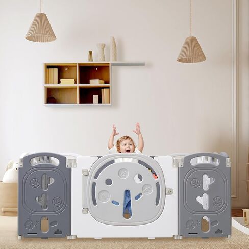 Baby Playpen,Foldable Playpen for Babies and Toddlers,Kids Activity Centre Safety Play Yard,Safety Gates for Indoor&Outdoor,Toddler Fence Play Area,Portable, Educational, 14 Panels in Saudi Arabia