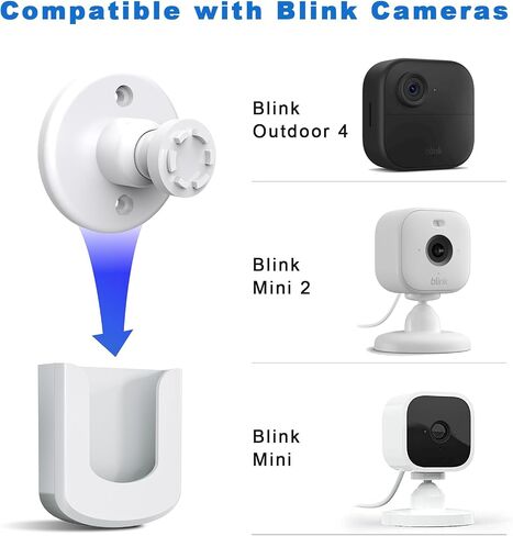 No Drill No Screw Blink Mini Camera Mount, Strong Adhesive Camera Wall Mount for Blink Mini/Mini 2 /Blink Outdoor 4 Camera, Easy to Install Blink Indoor Mount,White(Blink Camera is Not Included) 3Pack in Saudi Arabia