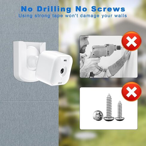 No Drill No Screw Blink Mini Camera Mount, Strong Adhesive Camera Wall Mount for Blink Mini/Mini 2 /Blink Outdoor 4 Camera, Easy to Install Blink Indoor Mount,White(Blink Camera is Not Included) 3Pack in Saudi Arabia