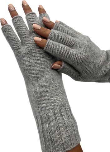 Cashmere Luxe 100% Cashmere Essential Fingerless Glove - Ebony in Saudi Arabia