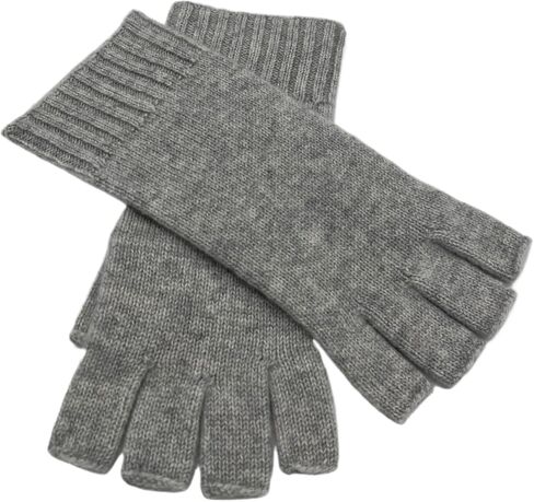 Cashmere Luxe 100% Cashmere Essential Fingerless Glove - Ebony in Saudi Arabia
