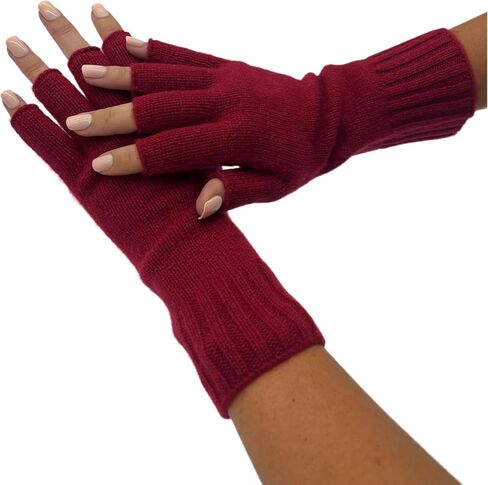 Cashmere Luxe 100% Cashmere Essential Fingerless Glove - Ebony in Saudi Arabia