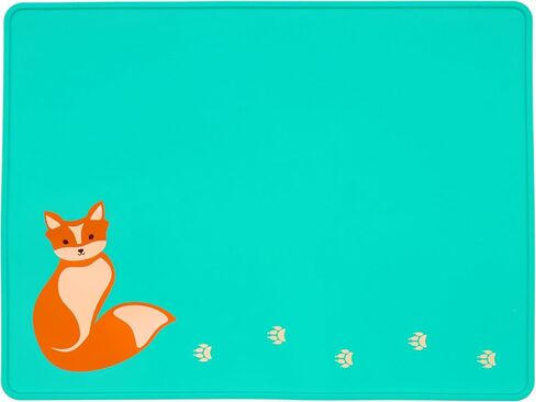 Silly Goose Silicone Placemat for Babies and Toddlers, Cute Fox Design, Stain Resistant, Non-Slip Table Setting Placemat for Dining, Dishwasher Friendly in Saudi Arabia