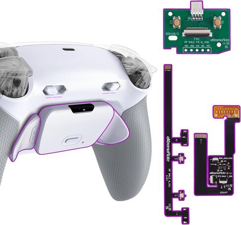 eXtremeRate RISE Plus MAX Back Paddles Kit with Clicky Trigger Stops & Rubberized Grip for PS5 Controller BDM-030 040 050, Remappable Back Buttons Kit for PS5 Controller - Clear Gray - NO Controller in Kuwait