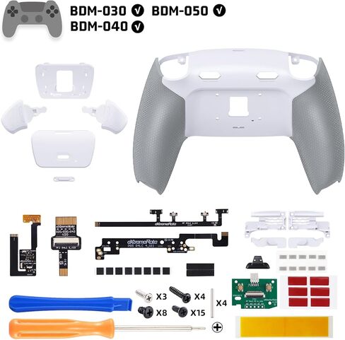 eXtremeRate RISE Plus MAX Back Paddles Kit with Clicky Trigger Stops & Rubberized Grip for PS5 Controller BDM-030 040 050, Remappable Back Buttons Kit for PS5 Controller - Clear Gray - NO Controller in Kuwait