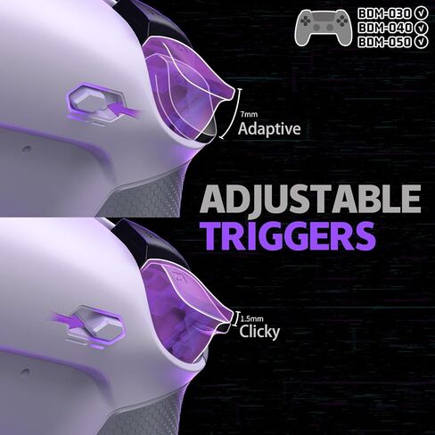 eXtremeRate RISE Plus MAX Back Paddles Kit with Clicky Trigger Stops & Rubberized Grip for PS5 Controller BDM-030 040 050, Remappable Back Buttons Kit for PS5 Controller - Clear Gray - NO Controller in Kuwait