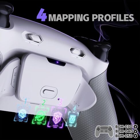 eXtremeRate RISE Plus MAX Back Paddles Kit with Clicky Trigger Stops & Rubberized Grip for PS5 Controller BDM-030 040 050, Remappable Back Buttons Kit for PS5 Controller - Clear Gray - NO Controller in Kuwait