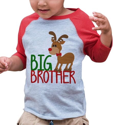 7 ate 9 Apparel Youth Big Brother Christmas Shirt Red in Saudi Arabia