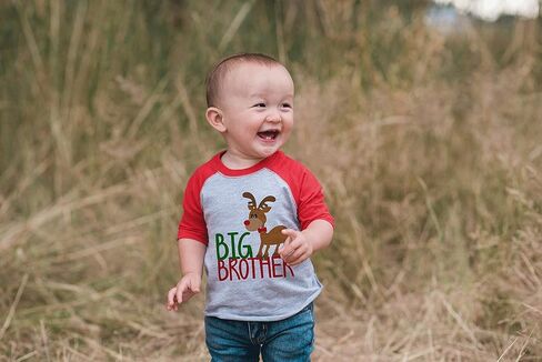 7 ate 9 Apparel Youth Big Brother Christmas Shirt Red in Saudi Arabia