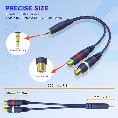 مقسم RCA 1 أنثى إلى 2 ذكر، 2 حزمة RCA Y Splitter RCA كابل الصوت والفيديو Cinch Y كابل تمديد لمضخم الصوت، مكبر الصوت، مكبرات الصوت، المسرح المنزلي (كابل RCA Y 15 سم) in Saudi Arabia