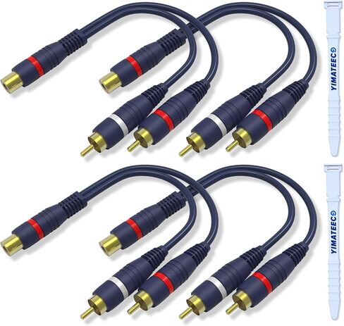 مقسم RCA 1 أنثى إلى 2 ذكر، 2 حزمة RCA Y Splitter RCA كابل الصوت والفيديو Cinch Y كابل تمديد لمضخم الصوت، مكبر الصوت، مكبرات الصوت، المسرح المنزلي (كابل RCA Y 15 سم) in Saudi Arabia