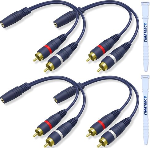 مقسم RCA 1 أنثى إلى 2 ذكر، 2 حزمة RCA Y Splitter RCA كابل الصوت والفيديو Cinch Y كابل تمديد لمضخم الصوت، مكبر الصوت، مكبرات الصوت، المسرح المنزلي (كابل RCA Y 15 سم) in Saudi Arabia