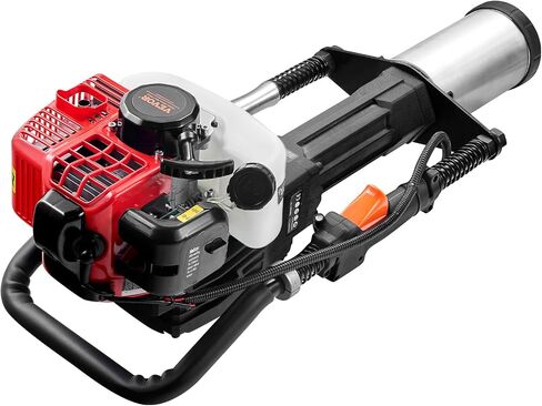 VEVOR 52cc Gas-Powered T Post Driver, 2-Stroke Engine Gasoline Fence Piling Pounder, 1300W Portable Piledriver with 3 Post Driving Head(49/69/100 mm), For Farm, Ranch Fencing, Road Improvements in Saudi Arabia
