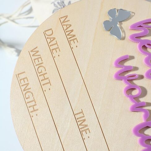 Ylsteed Baby Announcement Signs Baby Name Sign Wooden Hello World Newborn Sign Baby Birth Announcement Sign Newborn Photography Props Baby Shower Hospital Nursery for Boy and Girl in Saudi Arabia