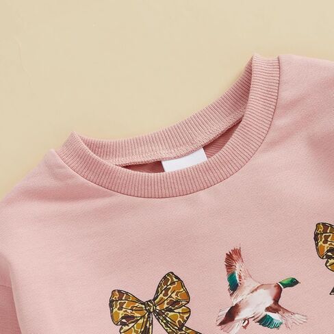Newborn Baby Boy Girl Hunting Clothes Mallard Duck Bow Sweatshirt Romper Long Sleeve Bubble Romper Bodysuit Outfit in Saudi Arabia
