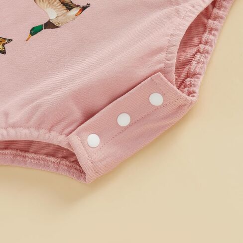 Newborn Baby Boy Girl Hunting Clothes Mallard Duck Bow Sweatshirt Romper Long Sleeve Bubble Romper Bodysuit Outfit in Saudi Arabia