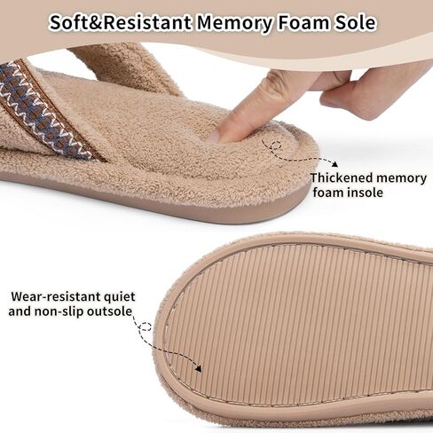 Flip Flops House Slippers for Women Indoor Bedroom Shoe with Non-slip Sole Ladies Summer Open Toe Slide Terry Thong Slippers with Memory Foam in Saudi Arabia