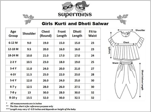 Superminis Baby Girls Jaipuri Print Frock Style Kurti with Frill Sleeves Salwar with Elastic Closure Ethnic Dress in Saudi Arabia