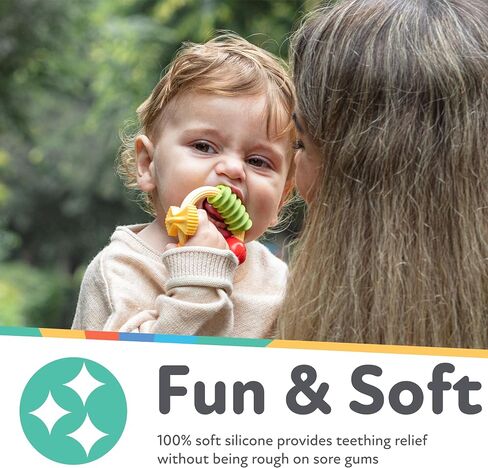 Nuby Pasta Ring Teether - Soft Silicone, Multi-Textured Surface, Easy Grip, Teething Relief for Babies 3+ Months in Saudi Arabia