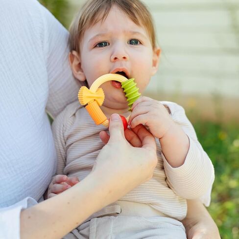 Nuby Pasta Ring Teether - Soft Silicone, Multi-Textured Surface, Easy Grip, Teething Relief for Babies 3+ Months in Saudi Arabia