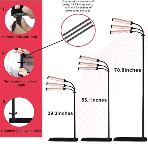 Red Light Therapy Lamp for Face & Body – LED 660nm Red & 850nm&940nm Infrared Light with Adjustable Stand – Skin Care & Muscle Relief Device in Saudi Arabia