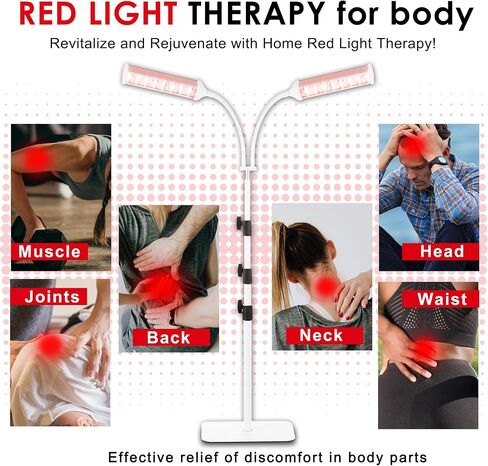Red Light Therapy Lamp for Face & Body – LED 660nm Red & 850nm&940nm Infrared Light with Adjustable Stand – Skin Care & Muscle Relief Device in Saudi Arabia