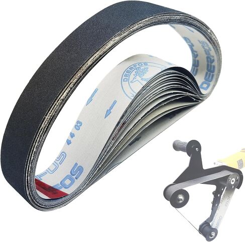 15 Pcs 1-1/2 x 29 Inch Silicon Carbide Sanding Belts,3 Pcs Each of 80/120/240/400/600 Grits Sanding Belt for Pipe Sander Adapter,740 x 40 mm Sanding Belts for Pipe or Tube Sanding Attachment. in Saudi Arabia