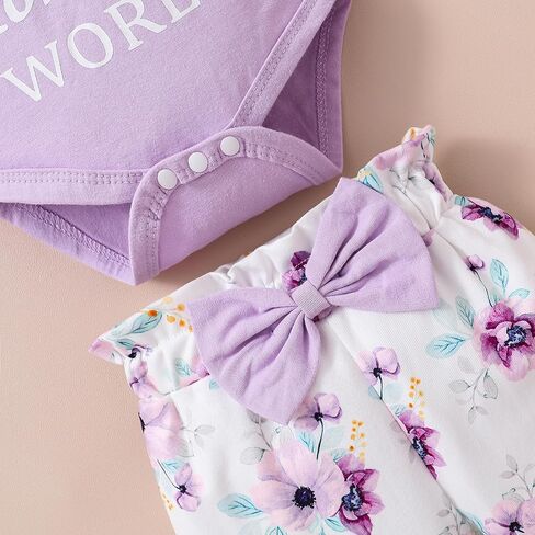 Baby Girl Clothes,Newborn Girl Outfit Long Sleeve Ruffle Romper Floral Long Pants Headband 3 PCS Fall Winter Clothing in Saudi Arabia