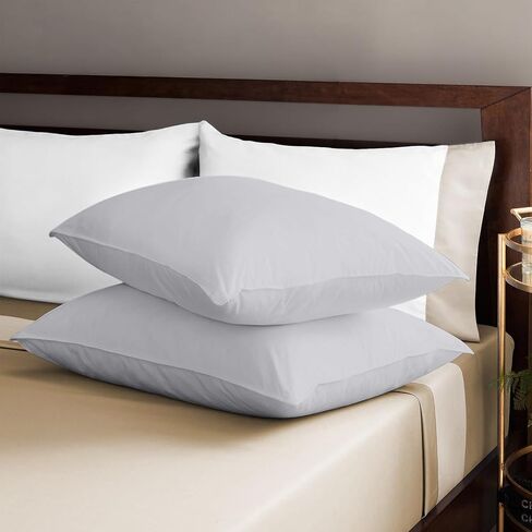 Pillow Cases Set of 2, 100% Cotton 13x18 Inch Pillowcases Sateen Weave, 600 Thread Count Hotel Quality, Soft and Breathable Envelope Closure Light Grey Pillow Case in Saudi Arabia