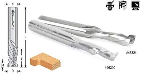 Amana Tool - 46390 CNC Solid Carbide Compression Spiral For Solid Wood 1/4 Dia x 7/8 x 1/4 in Saudi Arabia